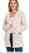 Puff Sleeve Popcorn Cardigan