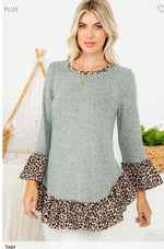 Plus Bell Sleeve Ruffle Sweater