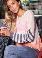 Multi Color Stripe Lightweight Sweater